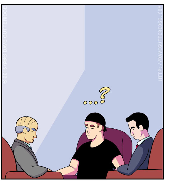 Panel 4 of a comic about negotiations at a bank in Japan.